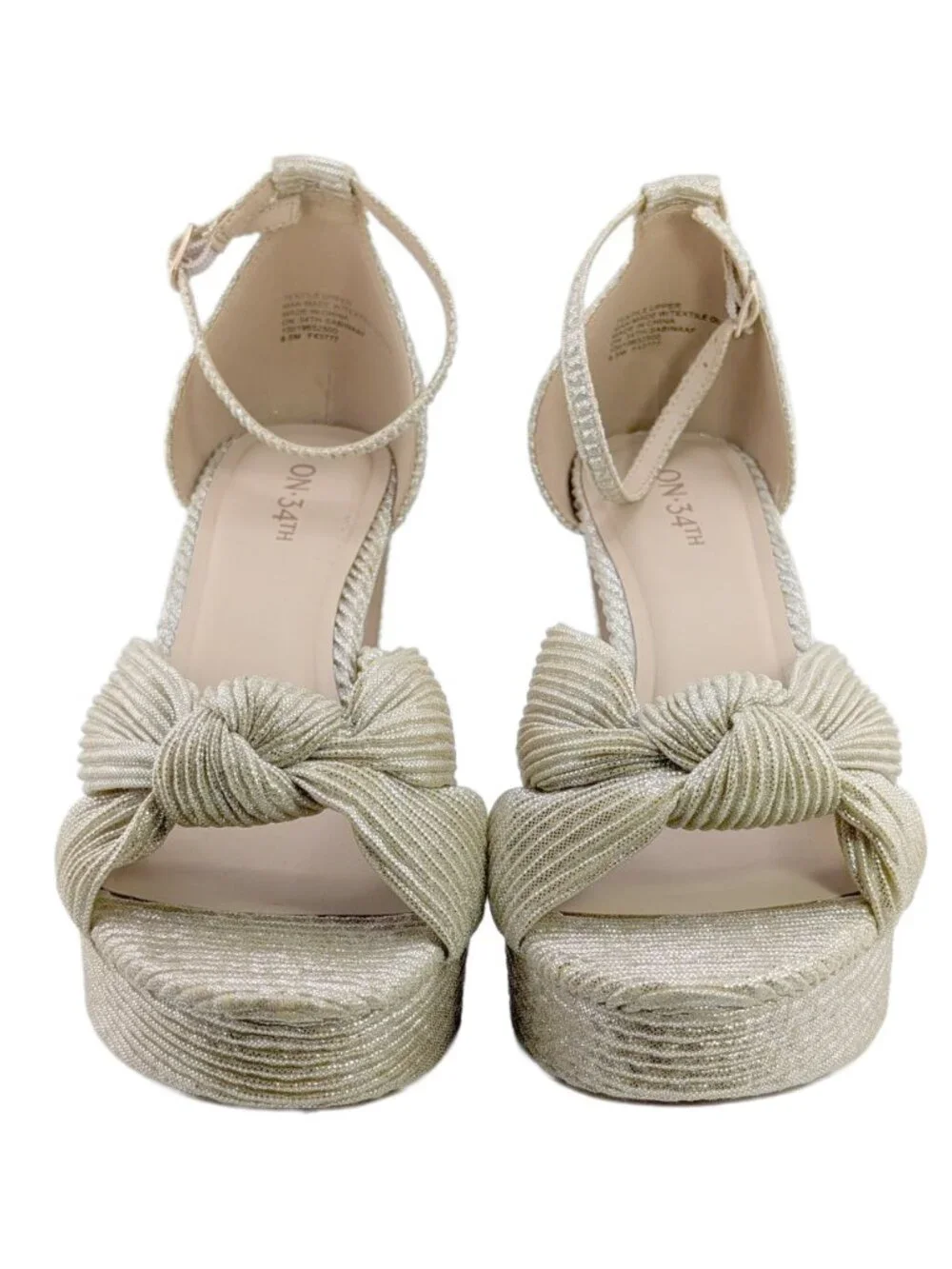 On 34th Sabinaa Platform Sandals Gold US Size 9.5